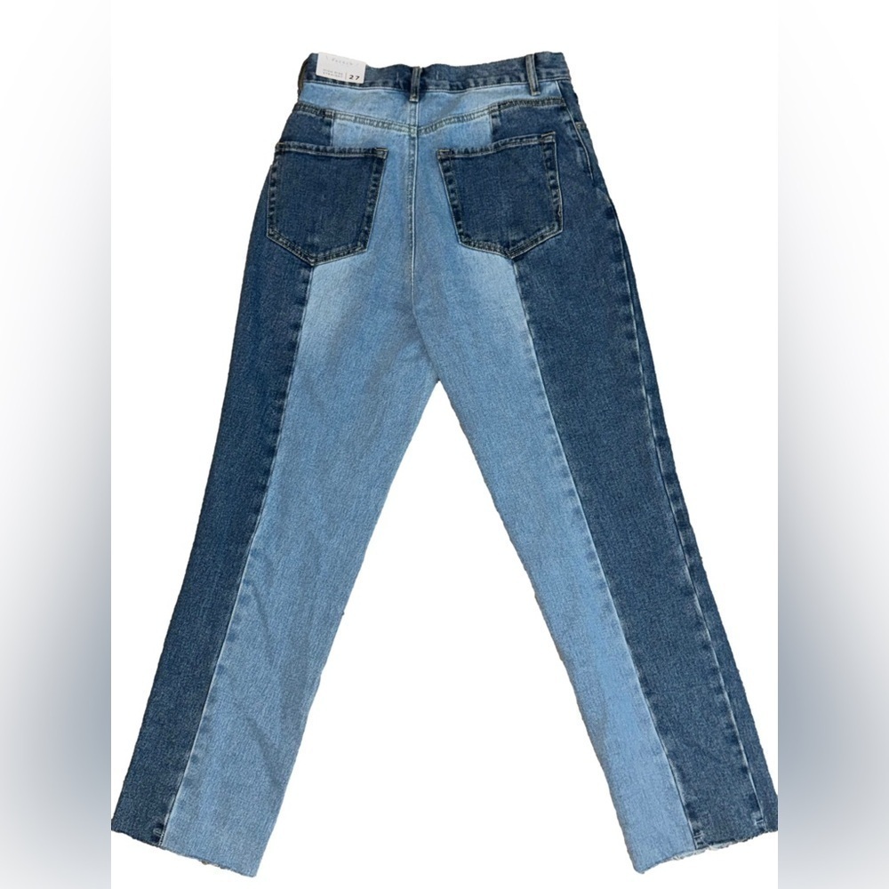 Pacsun NEW High Rise Straight Leg Two Tone Jeans Size 27 - Picture 6 of 6